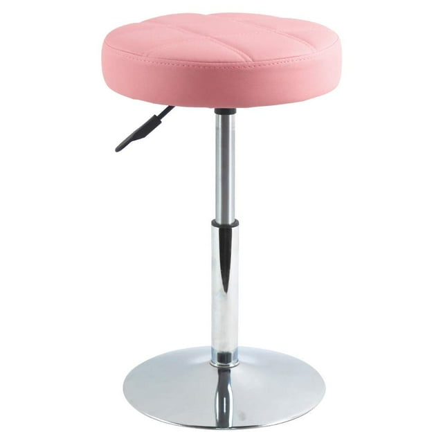 Taburete Shop Stool FURWOO, ajustable, rosa, corto, redondo, acolchado