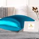 thumbnail image 3 of 19mm Peacock Blue Silk Pillowcase for Hair Skin Queen/20x30in with Zipper, 3 of 6