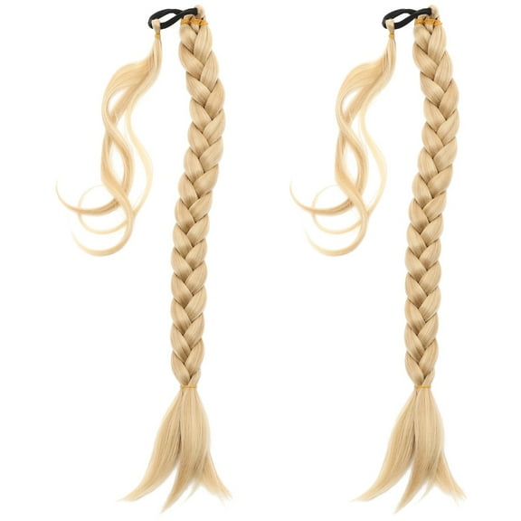 FOMIYES 2 Pieces Around Braided Wig Women's Fashion Wig 80X3CM Yellow