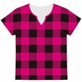 thumbnail image 6 of Guluxicc V Neck T Shirts for Women Short Sleeve Plaid Casual Loose Tops Spring Summer Womens Shirts, 6 of 6