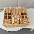 thumbnail image 5 of Unique House Shaped Rattans Bag Handwoven Suitcase with Handle Plastic Wicker Case for Christmas Gifts Wrapping, 5 of 8