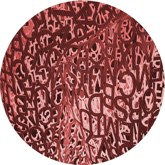 Ahgly Company Indoor Round Patterned DarkRed Area Rugs, 5' Round