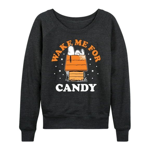 Peanuts - Wake Me For Candy - Women's Lightweight French Terry Long Sleeve Shirt