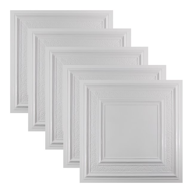 Great Lakes Tin Milwaukee Gloss White 2ft x 2ft Lay In Ceiling Tiles (5 Pack)