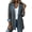Dark Gray, variant on Women's Knit Blazer Jacket with Denim Patchwork Trim, Open Front Long Sleeve Cardigan Coat with Pockets, Relaxed Fit Casual Outerwear for Spring Fall Daily Wear