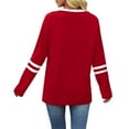 thumbnail image 3 of Women's Round Neck No Hood Sweatshirt, Long Sleeve Loose Fit Pullover Top with Breathable Comfort for Autumn Winter Season, Casual Daily Wear, Travel and Street Fashion Red M, 3 of 5