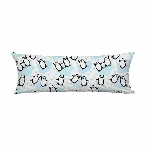 YUSDECOR Dancing Penguins Pattern Long Body Pillow Case Cover Pillow Cushion Size 20x60 Inches