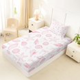 thumbnail image 5 of spefrowx Coquette Seashell Print Twin Sheets for Teens, Pink Bow Starfish Bedding, 3 Pieces, 1 Flat Sheet, 1 Fitted Sheet and 1 Pillowcase, 5 of 6