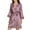Purple, variant on hoksml Silk Pajamas for Women Fashion Casual Women Nightgowns Homewear 3/4 Sleeve Lapel V-Neck Dress Solid Color Lace Night Robes One Size