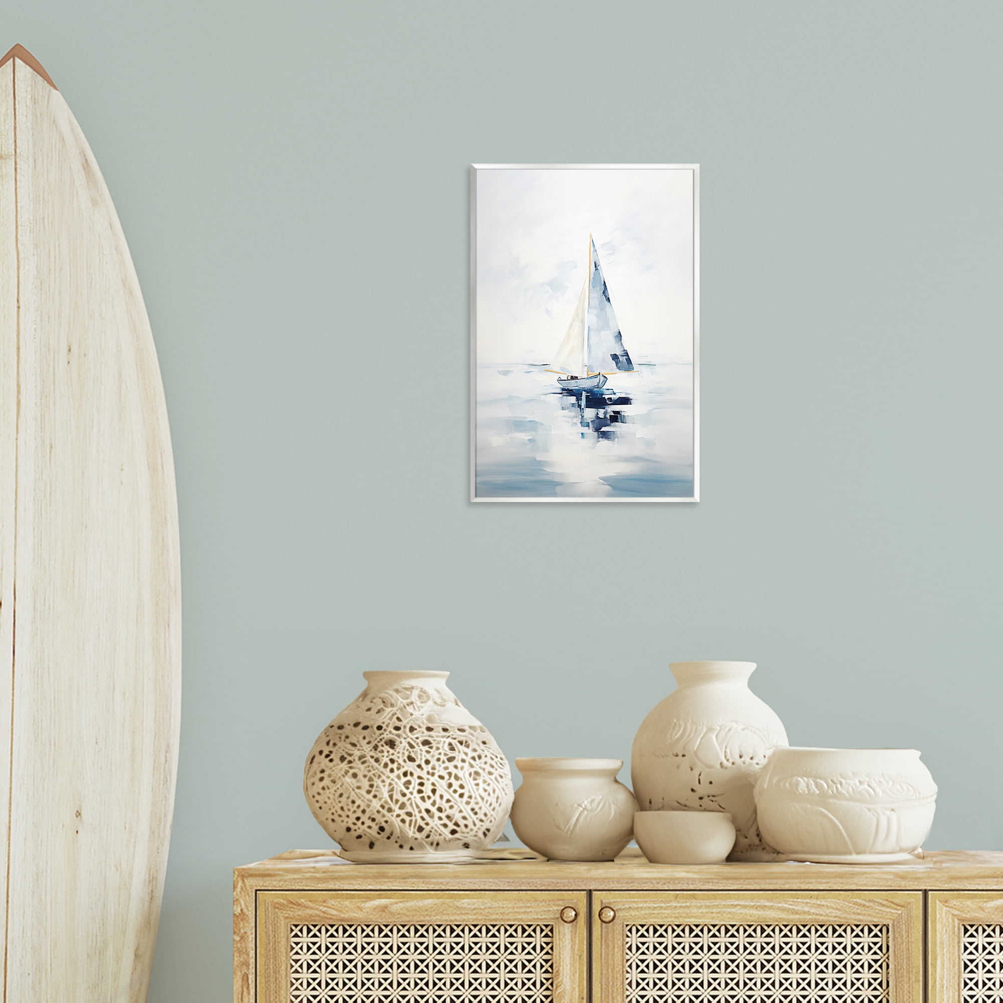Stupell Industries Abstract Paint Strokes Boat Abstract Painting Unframed Art Print Wall Art, 13 x 19