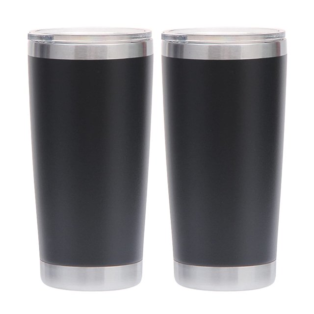Vaso aislante NQ de acero inoxidable 850 ml con tapa y revestimiento en polvo negro