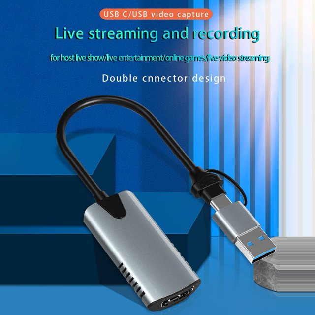 Compatible con HDMI a USB Tarjeta de captura de video HD Adaptador de transmisión USB A tipo C