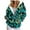 Dark Green, variant on larppty Womens Oversized Butterfly Print Hoodie with Pockets Hooded Drawstring Sweatshirt Zip Up Sweater Fall Tops (Purple, S)
