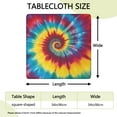 thumbnail image 2 of Colorful Rainbow Tie Dye Spiral Pattern Square Fitted Tablecloth with Elastic Edge,Square Table Cover,Washable Elastic Table Cover for Home Kitchen Party Decor 34"x34", 2 of 6
