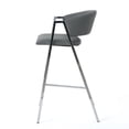thumbnail image 6 of GDF Studio Christian Modern Faux Leather Upholstered 28.5 Inch Barstool, Set of 2, Gray and Chrome, 6 of 7