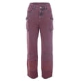 thumbnail image 3 of Gibobby Pantalones deportivos tipo cargo para mujer Pantalones cargo de calle de tendencia con múltiples bolsillos y retazos de tubo recto de talle de mezclilla(Rojo,G), 3 of 5