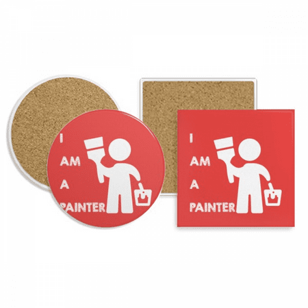 

Paint Painter Painting Job Coaster Cup Mug Holder Absorbent Stone Cork Base Set
