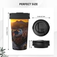 thumbnail image 3 of Gukieu Lizard With Sunglasses Sunset Print Insulated Coffee Cup, Portable Stainless Steel Vacuum Cup with Lid, Unisex, Suitable for Office, Cafe, Car, 3 of 8