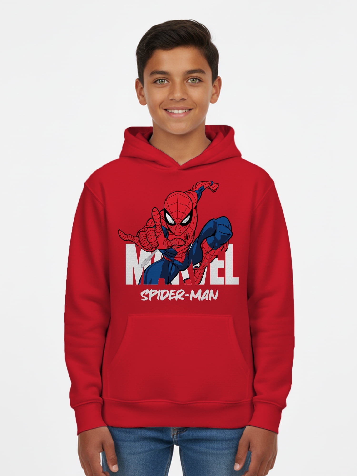 Spider-Man Kids Graphic Fleece Hoodie, Ready To Fight, Sizes 4-18