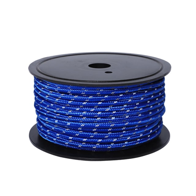 30M 6mm Reflective Tent Rope Guylines, Multifunction Glow in The Dark for Hiking Blue