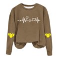 thumbnail image 1 of Timegard Chandail en Molleton Col Rond pour Femmes Épaules Tombantes Chandail Imprimé Automne Hiver Décontracté Ample Confortable, 1 of 4