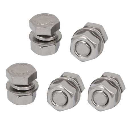Kit De 5 Sets Boulons Hexagonaux M8x100mm En Acier Inoxydable 316 Avec écrous Et Rondelles - Uxcell
