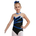 thumbnail image 2 of iiniim Kids Ballet Dance Leotard Girls Mock Neck Sleeveless Bodysuit Tumbling Suit Gymnastic Royal Blue 6, 2 of 7