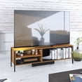 thumbnail image 1 of Mueble para TV 65' Playcon Praga Organizador Multiusos Negro y Madera Naranja, 1 of 9