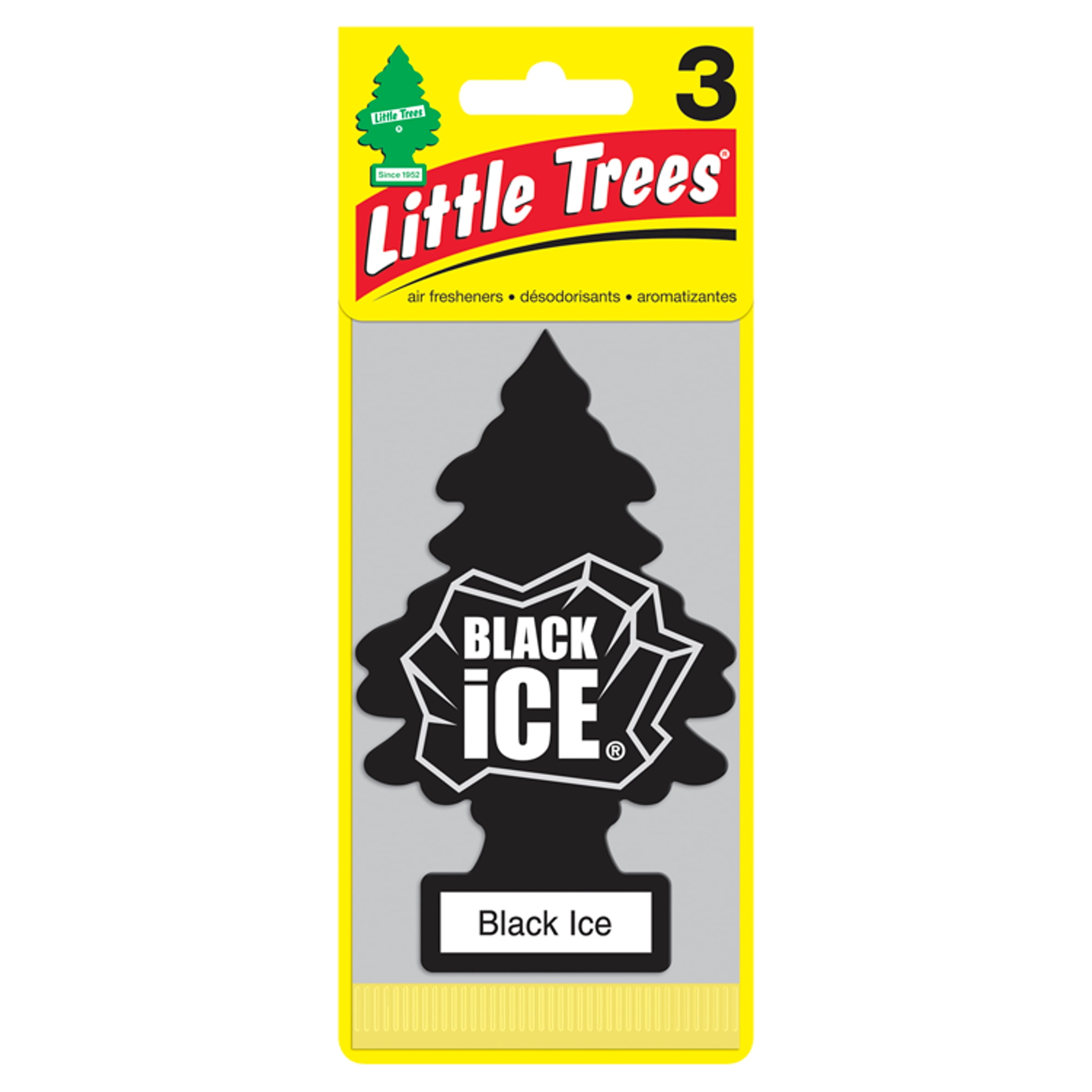 Little Trees Air Fresheners Black Ice Fragrance 3 Pack Walmart Com