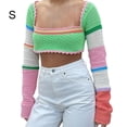 thumbnail image 2 of Pantalones cortos Qarigey Patrón de rayas de colores llamativos S, 2 of 4