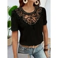thumbnail image 6 of Women'S Short Sleeve Tunic Tank Tops Casual Lace Shirt Blouses Black M, 6 of 9
