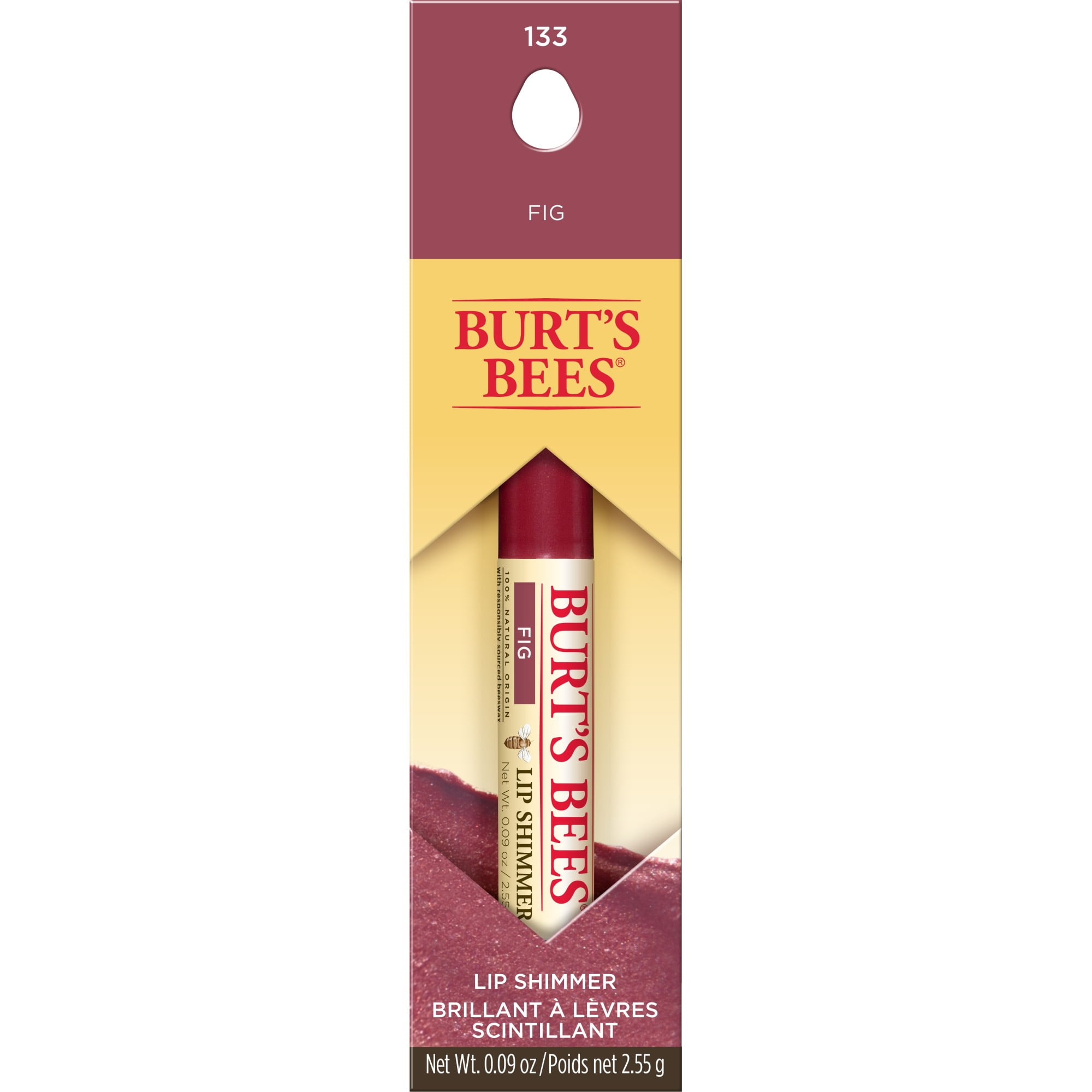 Burt's Bees 100 Natural Moisturizing Lip Shimmer, Fig 1 Tube