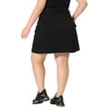 thumbnail image 3 of Plus Size Skirt for Women A Line Causal Above Knee Zip Front Flare Skirts 2025 1X Black, 3 of 6