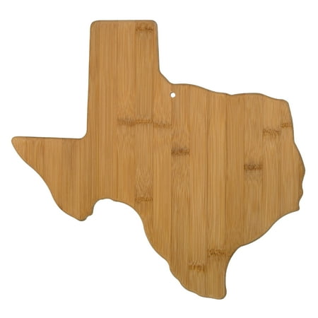Shaped Board - Totally Bamboo Texas State Shaped Bamboo Serving and Cutting Board