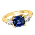 thumbnail image 3 of AoneJewelry Diamond and Tanzanite Three stone Ring 2.20 Carat In 10K Solid Rose, White & Yellow Gold, 3 of 5