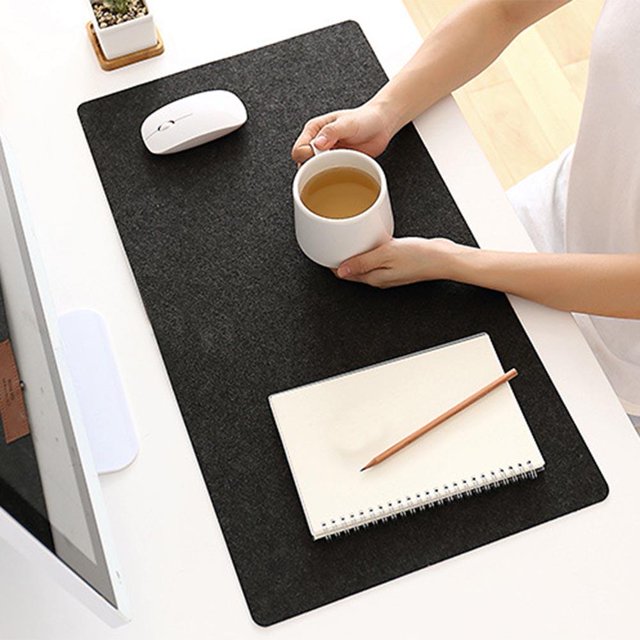 Alfombrilla De Ratón Cojín Para Teclado Alfombrilla de ratón de tela de fieltro simple, cojín para teclado, suministros de escritorio de oficina (negro)