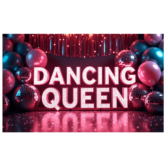 LUUFILx Dancing Queen Banner Sparkle Disco Festive Background Birthday Party Supplies Glamorous Backdrop Celebration Decorations Event Props Decors