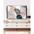 thumbnail image 3 of Outdoor TV Cover 60 to 65 Inch Weatherproof, Mid Century Boho Waterproof TV Screen Protector for Outside Decor with Zipper and Pocket 58"L x 37"H , Navy Pink Abstract Geo Leaf White, 3 of 7