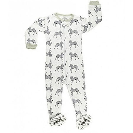 Elowel Baby Boys footed "Zibra" pajama sleeper 100% cotton (size 6M-5Years) (18-24 Months, Grey)