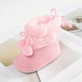 thumbnail image 6 of XBASW Infant Baby Girls Boys Coral Velvet Shoes Bow Winter Cotton Shoes Warm Soft Flats for 0-18M, 6 of 9