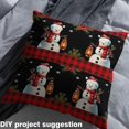 thumbnail image 2 of Homewish Kids Christmas Snowman Fabric by the Yard 1 Yard, Winter Western Festival Room Decor Fabric by the Yard, Black Red Buffalo Sewing Fabric, Lightweight Room Decor, 2 of 6