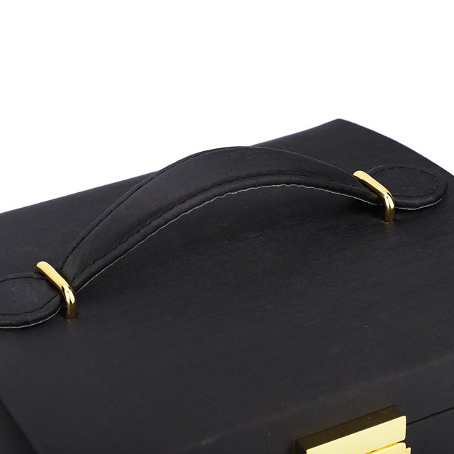 Estuche de almacenamiento de joyas, caja de almacenamiento de joyas de cuero PU de 3 niveles, soporte de exhibición de joyas, salida de alta intensidad