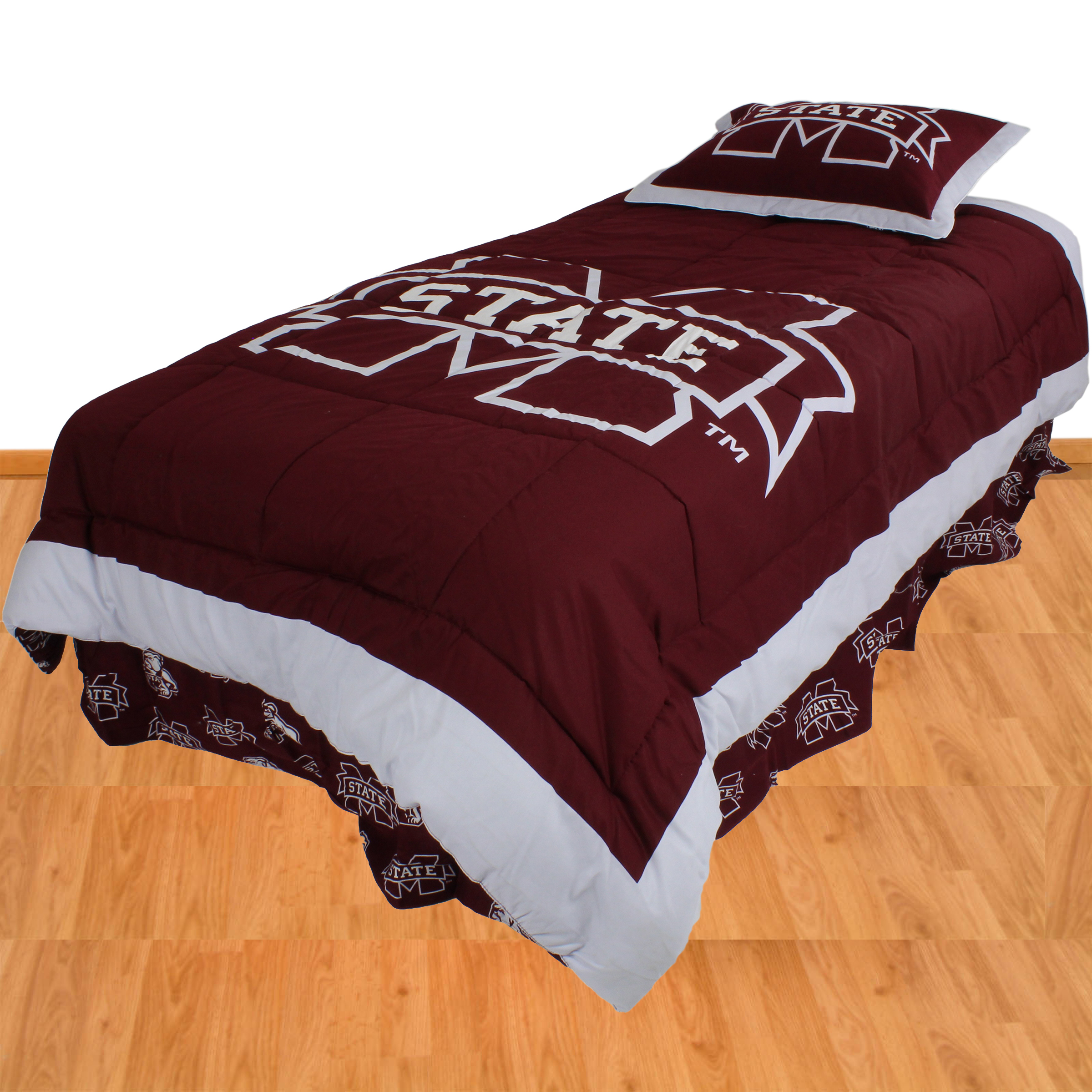 Mississippi State Bulldogs 2 Pc Comforter Set, 1 Comforter, 1 Sham