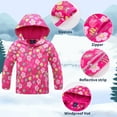 thumbnail image 3 of kids Zip Hooded Windbreakers Waterproof Rain Jackets Lightweight Fleece Lined Outdoor Warm Jacket Raincoat for Boys Girls,4-13 Years, 3 of 6
