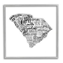 Stupell Industries South Carolina State Cities Graphic Art Gray Framed Art Print Wall Art, Design by The Saturday Evening Post