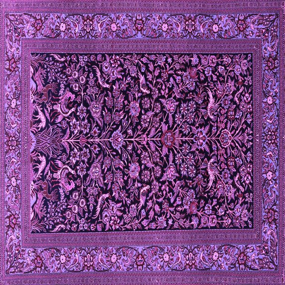 Ahgly Company Indoor Square Persian Purple Traditional Area Rugs, 6' Square