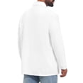 thumbnail image 3 of INSPIRE CHIC Men's Polo Shirt Long Sleeve Solid Color 3-Button Casual Shirt  XL White, 3 of 6