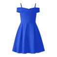 thumbnail image 4 of Angala Formal Princess Dress For Girls Short Sleeve Off The Shoulder Solid Color Girls Back To School Dresses, 4 of 4