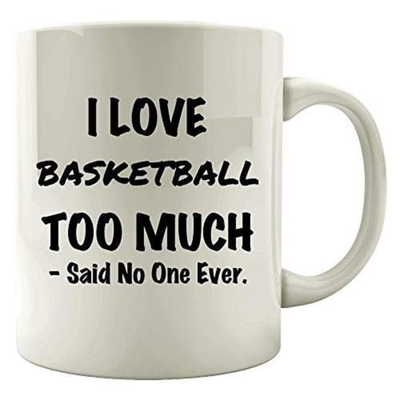 I Love Basketball 11 oz Coffee Mug - Colorful Dunk Design White Ceramic Gift