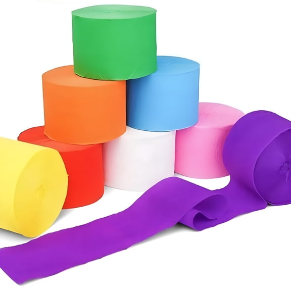 CCOCC 8 Crepe Paper Streamers Rolls, 656ft Pack of Unique 8 Rainbow Streamers Party Decorations, Birthday Streamers, Party Streamers for Wedding Decoration (1.8 inch x 82 ft/Roll)